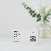どうだった？ | ミニマリストGoogleレビューQRカード 名刺 (スタンド正面)