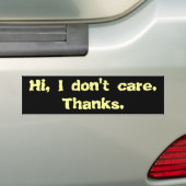 どうでもいいっす。 バンパーステッカー (車上)