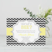 どうなるの?シックシェブロンベビーシャワー招待状 招待状 (スタンド正面)