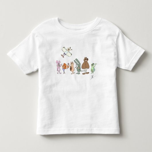 どうぶつたち会合 トドラーTシャツ (正面)