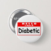 どうも私は糖尿病だ…名前タグ 缶バッジ (正面&裏面)