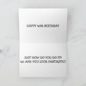 どうやって？「40歳の誕生日」 カード (内部)