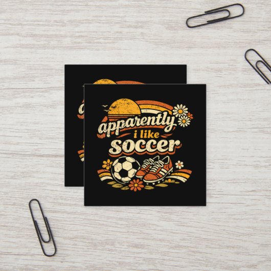 どうやらサッカーが好きらしい スクエア名刺 (正面/裏面インサイチュ)