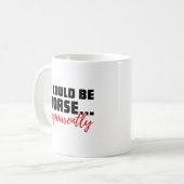 どうやら悪いかもしれない | Officeユーモア コーヒーマグカップ (正面左)