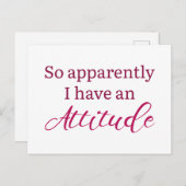 どうやら私は態度を取っているようだ ポストカード (正面/裏面)