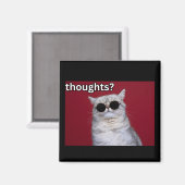 どう思う？猫おもしろいサングラスデザイン マグネット (正面/裏面)