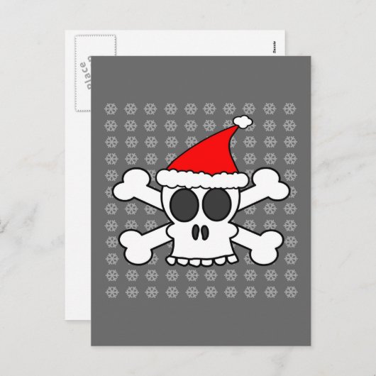 どくろ印のサンタの帽子 シーズンポストカード (正面/裏面)
