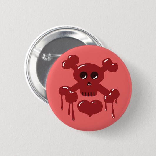 どくろ印 缶バッジ (正面&裏面)