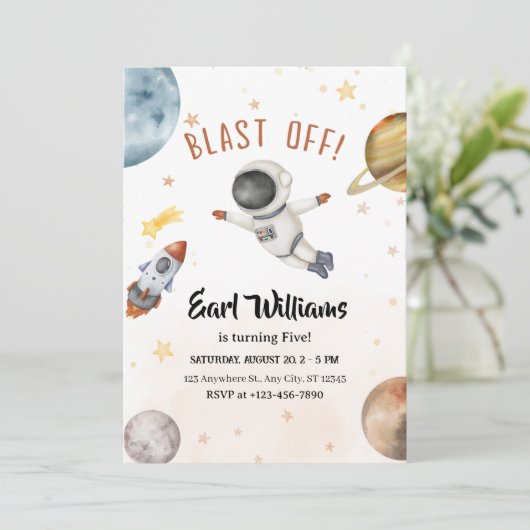 「どけろ!」 宇宙飛行士5誕生日 招待状 (スタンド正面)