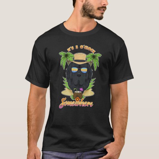 どこかでは午後5時 ドリンキング ニューファンドランド島 Tシャツ (正面)