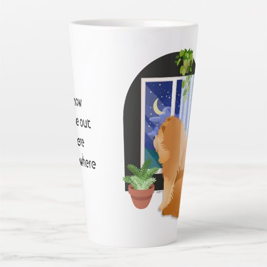 どこかでチャウマグカップカスタマイズ文字 カフェラテマグ (正面)