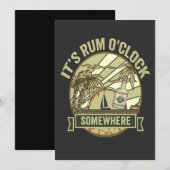 どこかでラモアの時間 Funny Vintage バケーション 招待状 (正面/裏面)