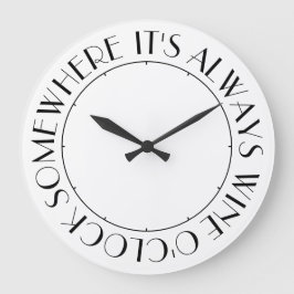 どこかでワインを飲むのが常だ ラージ壁時計