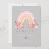どこかで誕生日レインボー 招待状 (正面)