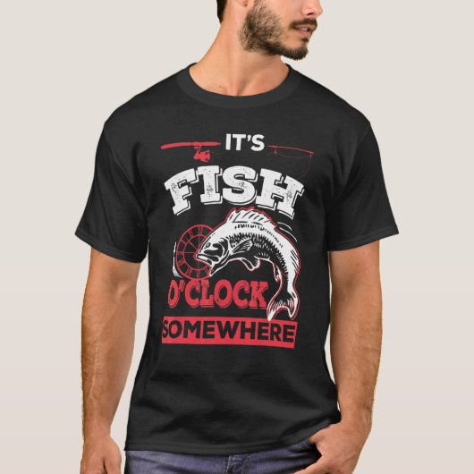 どこかで釣りをする時間です フィッシング Tシャツ (正面)
