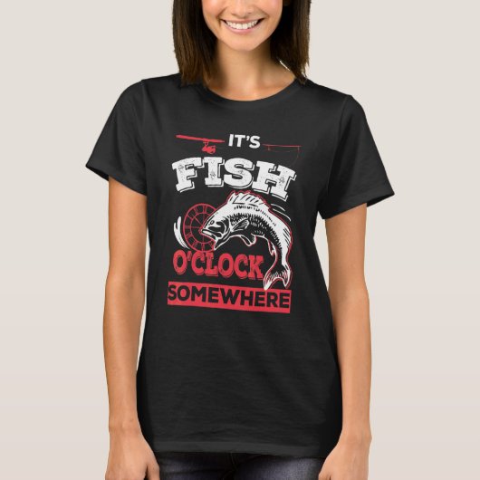 どこかで釣りをする時間です フィッシング Tシャツ (正面)