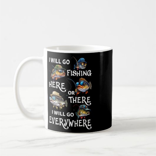どこかで釣りをする コーヒーマグカップ (左)