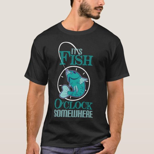 どこかで魚が釣れる時間だ Tシャツ (正面)