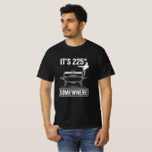 どこかで225度 BBQスモーカー レトロなグリル Tシャツ (正面フル)