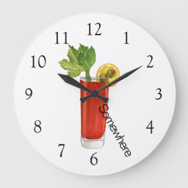 どこかで5時 Bloody Mary カクテル ラージ壁時計