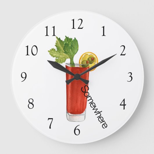 どこかで5時 Bloody Mary カクテル ラージ壁時計 (正面)