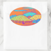 どこかで/いつかオレンジにドードル 楕円形シール (バッグ)