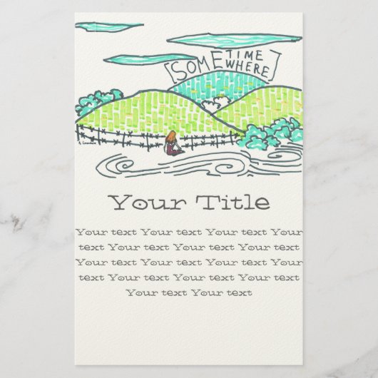 どこかで 便箋 (正面)