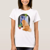 どこかどこかで文字付き白いシャツ Tシャツ (正面)