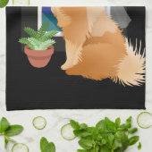 どこかにチャウのドッグショーのリングサイドタオル キッチンタオル (折り畳み)