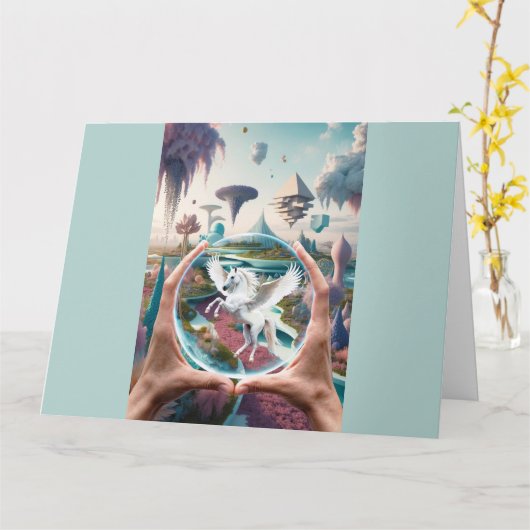 どこかへ行ってみると間に合わない信じ カード (黄色い花)