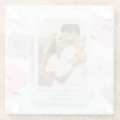 どこからともなくロマンチックなカップルを始パーソナライズされためた ガラスコースター (裏面)