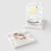 どこからともなくロマンチックなカップルを始パーソナライズされためた ストーンコースター (横)