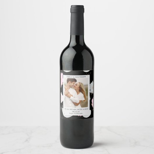 どこからともなくロマンチックなカップルを始パーソナライズされためた ワインラベル (正面)