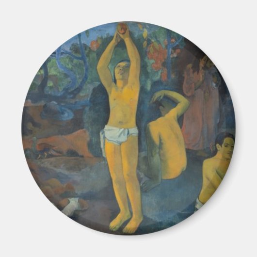 「どこから来来たの？」 - Paul Gauguin Button マグネット (正面)