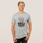 どこか遠くにいる面白いネコ トライブレンドTシャツ (正面全面)