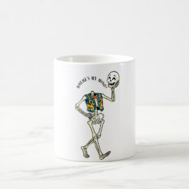どこだっけ私の頭 Funny Halloween Skeleton Coffee Mu コーヒーマグカップ