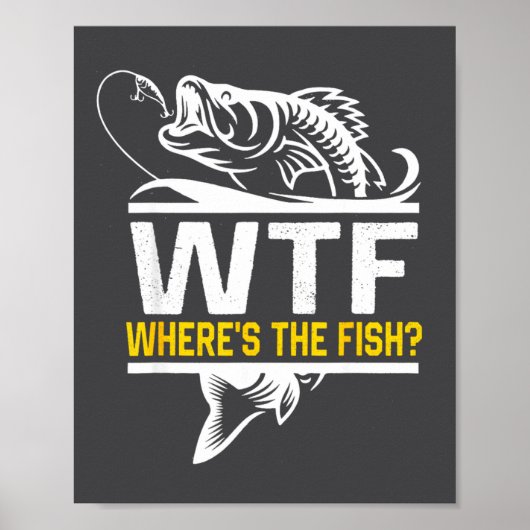 どこだよ魚 Wtf メンズ 釣り おもしろ  ポスター (正面)
