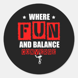 どこでおもしろいとバランスが一輪車ユニサイクリストを収束する ラウンドシール