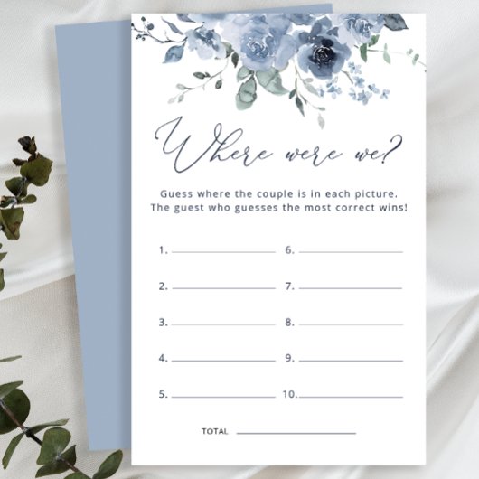 どこでほこりっぽいブルーのブライダルシャワーゲーム