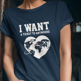 「どこでもいいから行きたい」モダンなデザインのカスタムTシャツ トライブレンドＴシャツ