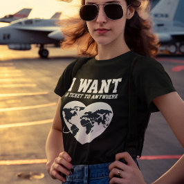 "どこでもいいから行くためのチケットが欲しい" タイポグラフィーカスタム トライブレンドＴシャツ