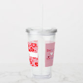 どこでもバレンタインデーのモノグラム –  アクリルタンブラー (右)