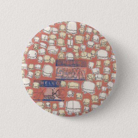 どこでも小さい人 缶バッジ (正面)