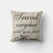 どこでも旅行-ヴィンテージのスタンプの枕 クッション (正面)