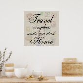 どこでも旅行 – ヴィンテージスタンプのポスター ポスター (キッチン)