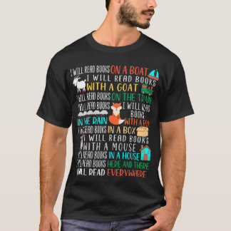 どこでも本を読む ボートでの読書 Tシャツ