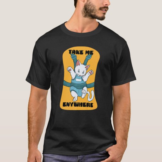 どこでも猫子猫かわいいベルト Tシャツ (正面)