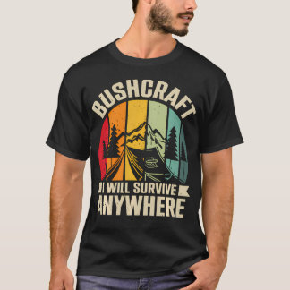 どこでも生き残るブッシュクラフト Tシャツ