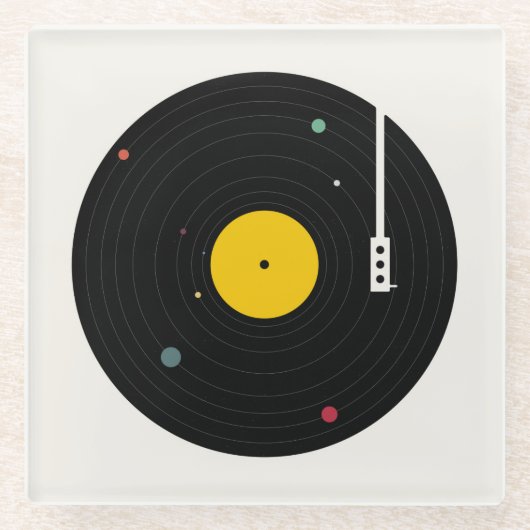 どこでも音楽| Florent Bodart ガラスコースター (正面)