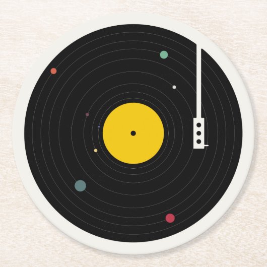 どこでも音楽| Florent Bodart ラウンドペーパーコースター (正面)